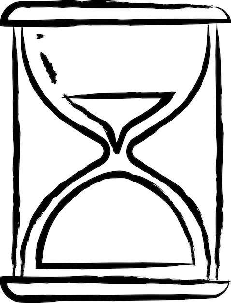 Hour glass hand drawn vector illustration