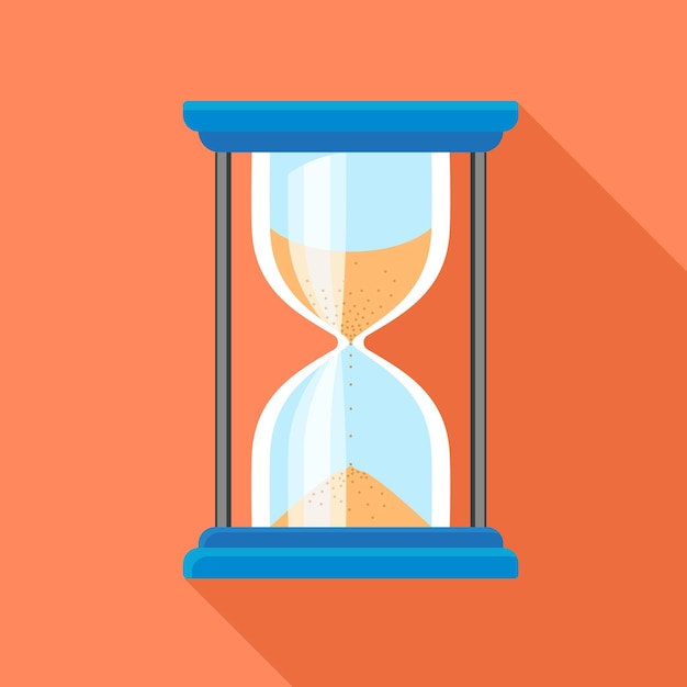 Hour glass timer icon Flat illustration of hour glass timer vector icon for web design