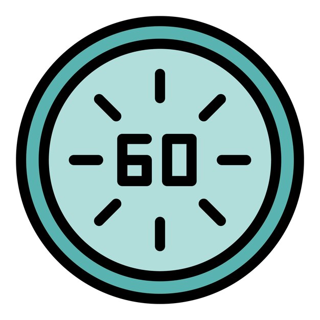 Hour time icon outline vector Map clock Global timezone color flat