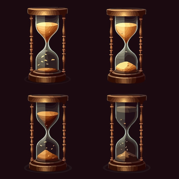 Hourglass animation sprite sheet Isolated on background Vector illustration