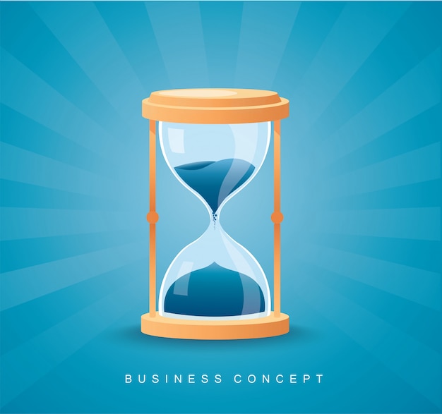 Hourglass as time passing concept for business deadline