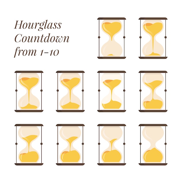 Vector hourglass countdown