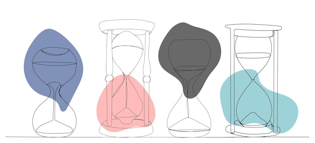 Hourglass drawing by one continuous line vector