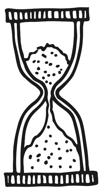 Hourglass drawing Deadline symbol sketch Time doodle