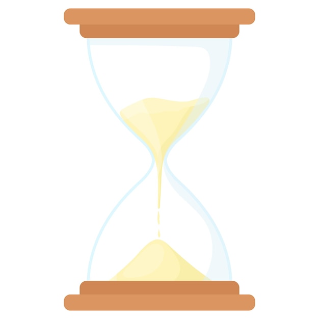 Hourglass icon in cartoon style on a white background