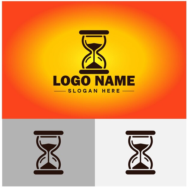 hourglass icon logo modern flat business vector logo