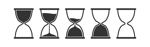 Hourglass icon set Sandglass illustration symbol Sign lifespan vector