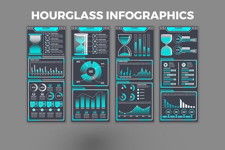 Vector hourglass infographic template