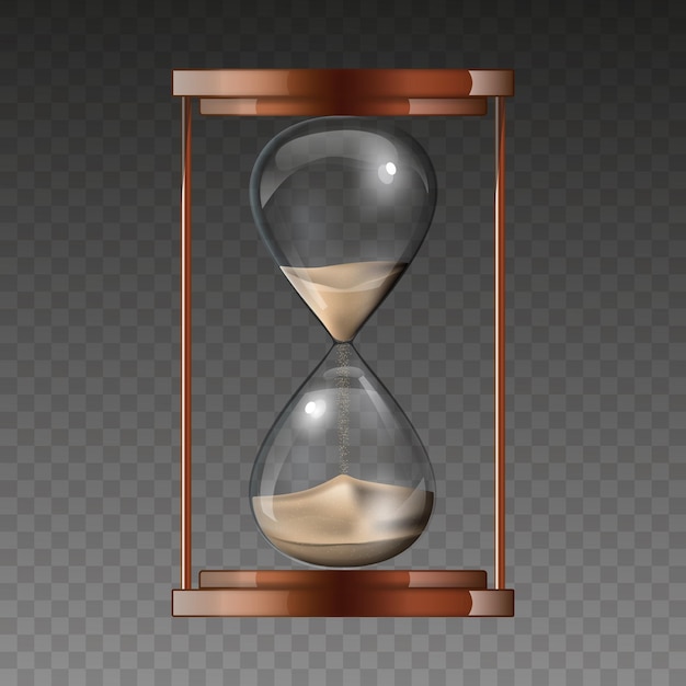 Vector hourglass isolated on transparent background