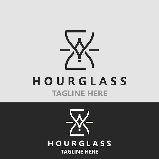 Vector hourglass logo ancient vintage style object design template flat vector