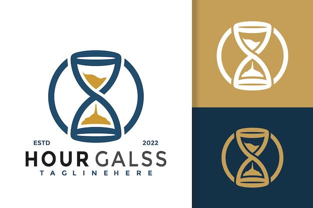 Vector hourglass logo design vector illustration template