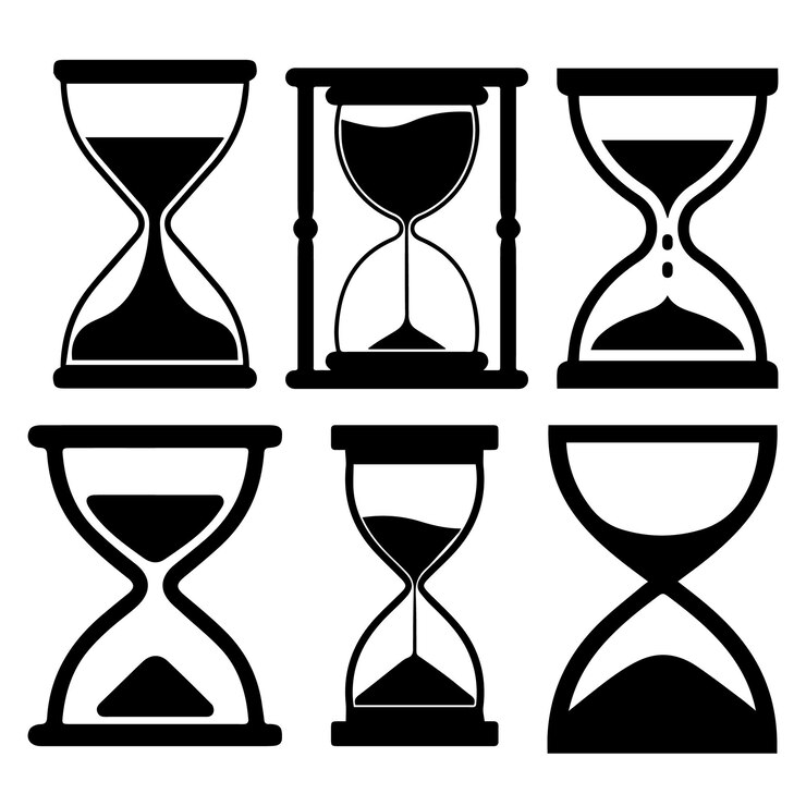 Vector hourglass outline element design for templates