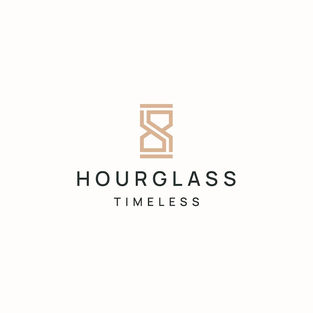 Hourglass or sand hour logo icon design template flat vector