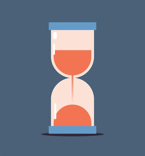 Hourglass and sandglass flat vector illustration.