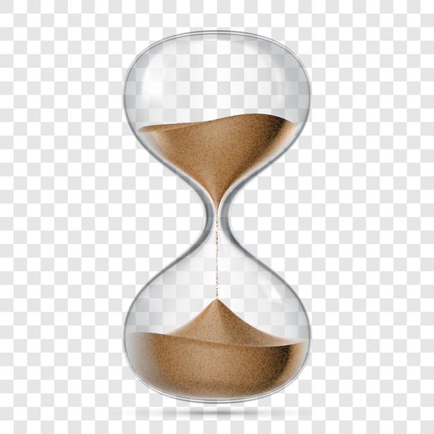 Vector hourglass sandglass realistic isolated 3d