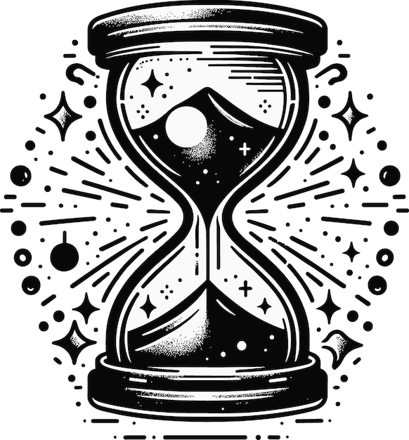 Vector hourglass time concept vector