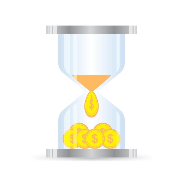 Hourglass time is money vector illustration design