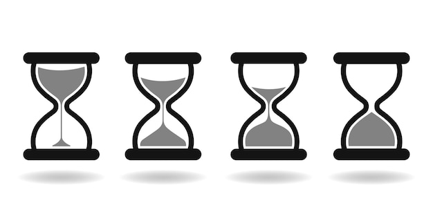 Hourglass vector collection and Sand clocks vector icon