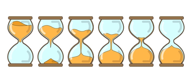 Vector hourglass vector color set icon vector illustration sand clock on white background isolated color set icons hourglass