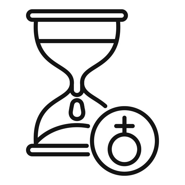 Vector hourglass with female gender symbol