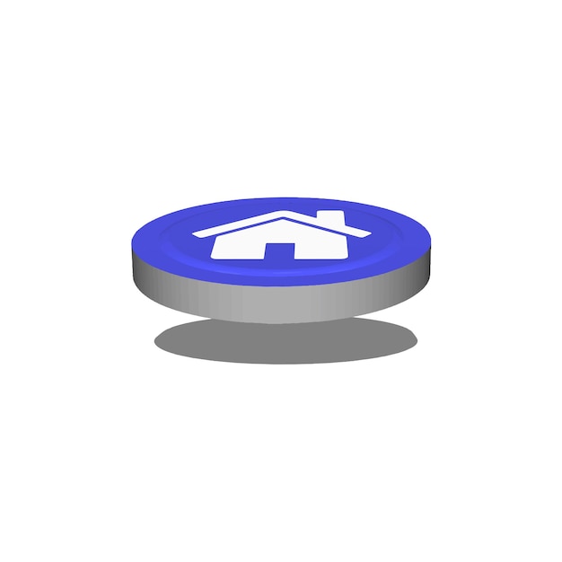 House 3d icon flat vector template design illustration