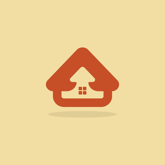 Vettore modello di progettazione di logo di affari di casa e freccia
