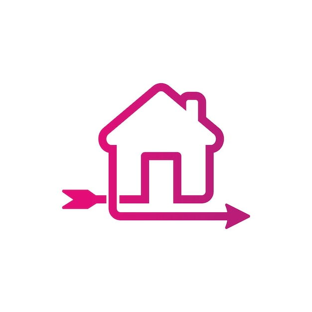 Дизайн шаблона логотипа стрелка дом