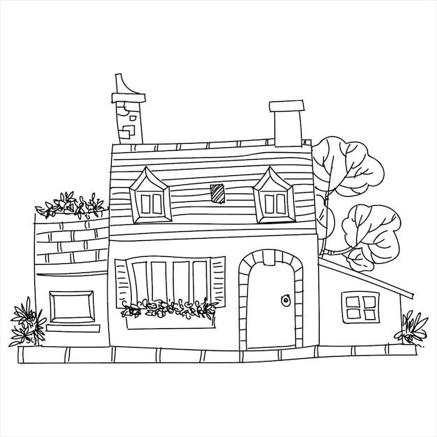 House Black and white Vector