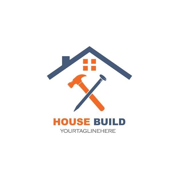 House build and renovation logo icon vector illustration design