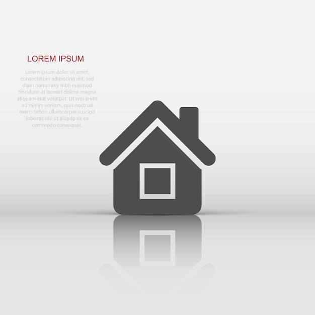 House building icon in flat style Home apartment vector illustration on white isolated background House dwelling business concept