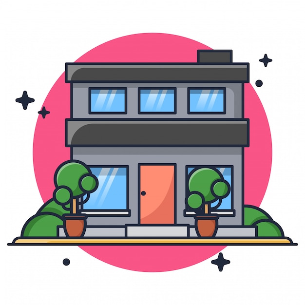 House Building Icon Illustration