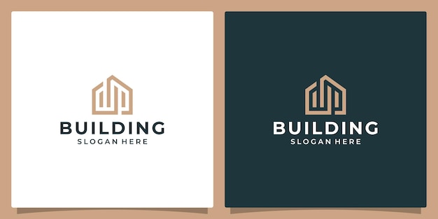 House building logo with initial letter d and p abstract vector illustration graphic design in line art style good for brand advertising real estate construction building and home