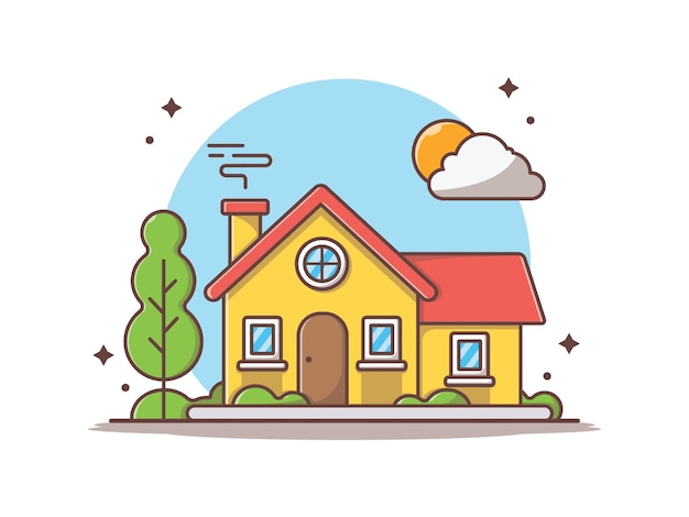 House Building Vector Icon Illustration