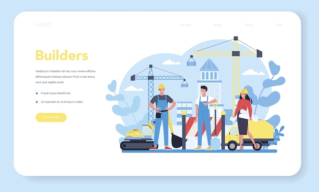 住宅建設のウェブバナーまたはランディングページ