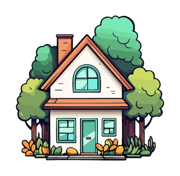 House cartoon style vector illustration ai generated