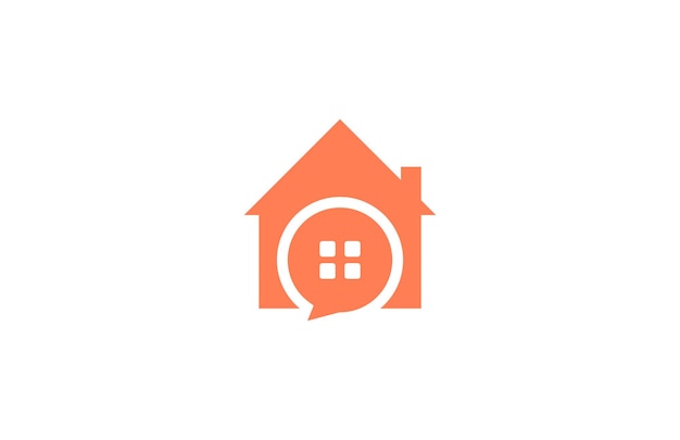 Vector house and chat bubble icon logo vector template