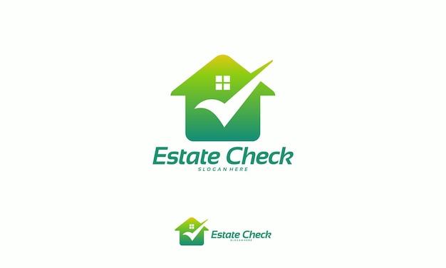 Вектор концепции дизайна логотипа house check, шаблон логотипа estate check