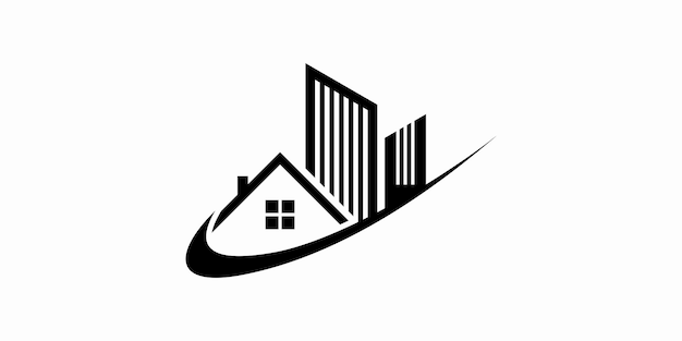 дизайн логотипа дома с концепцией квартиры современный премиальный вектор