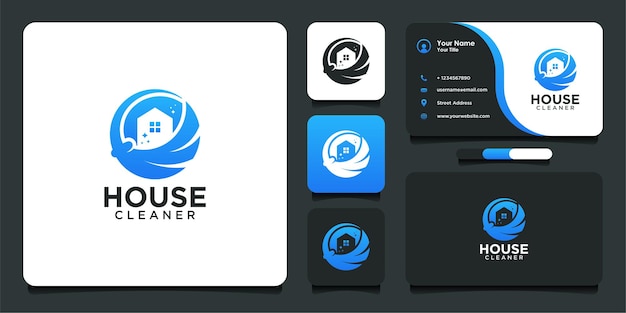 House cleaner logo and business card design