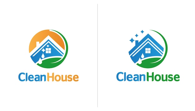 house cleaning logos design