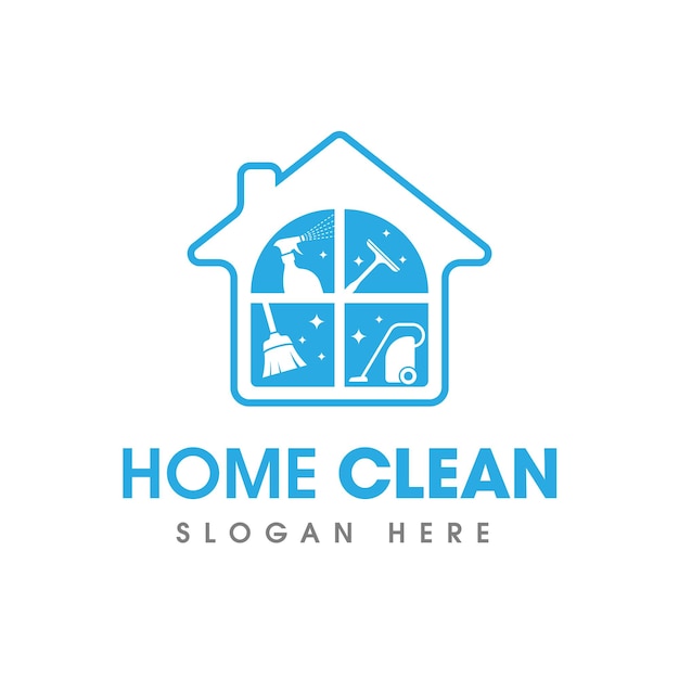 Vector house cleaning service business logo symbol icon design template