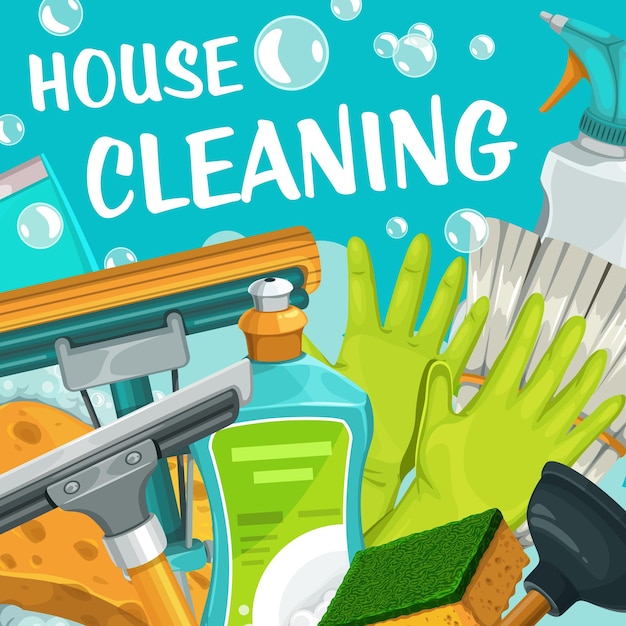 House cleaning service clean home and laundry