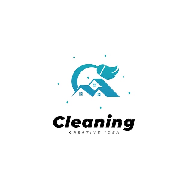 House Cleaning Service Logo Design Vector Template