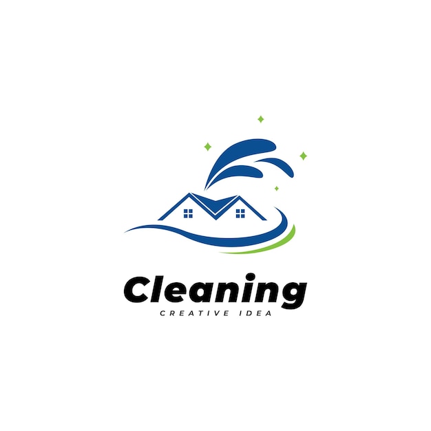 House Cleaning Service Logo Design Vector Template