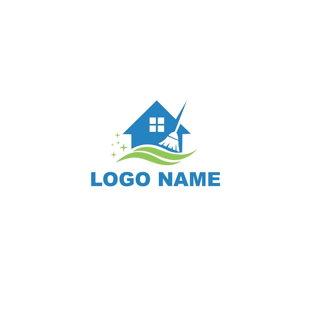 Vector house cleaning service logo