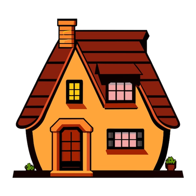 Cartone animato di illustrazione vettoriale di casa clipart