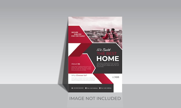 House Construction flyer, leaflet brochure template suitable for real estate construction company.