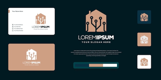 House digital logo design and business card