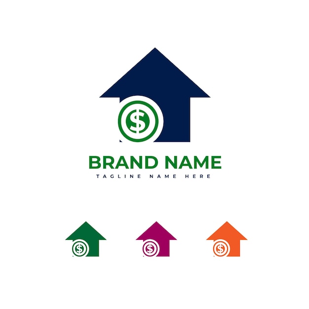 Vector house and dollar money logo icon