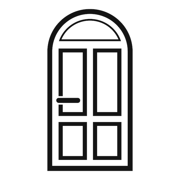 House door icon Simple illustration of house door vector icon for web design isolated on white background